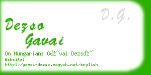 dezso gavai business card